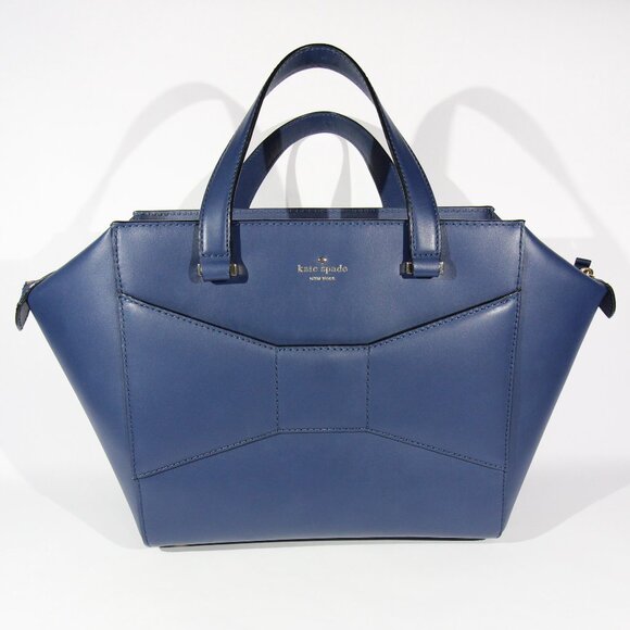 Kate Spade Handbags - NWOT Kate Spade 2 Park Ave Beau Bow Satchel Navy Blue Bag